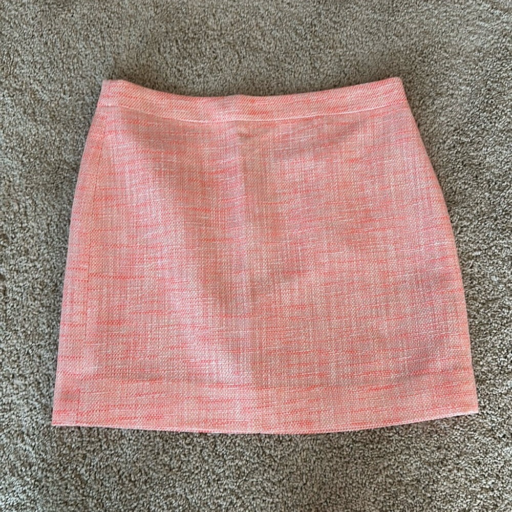 J. Crew Orange Metallic A line Mini Skirt Women’s Size 4 Zip back